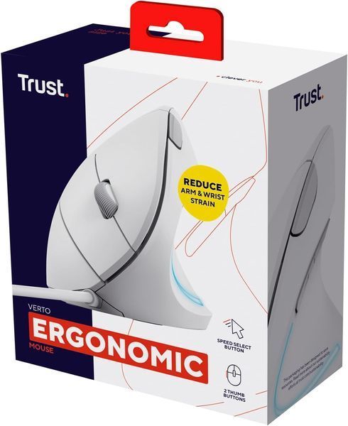 Мышь Trust Verto Ergonomic, USB-A, белый 25133_TRUST фото