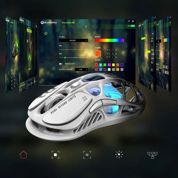 Миша GravaStar Mercury M1 Pro, magnesium alloy body, BT/WL/USB-A, RGB, Gradient Black GRAVASTAR_M1_PRO_GBLK фото