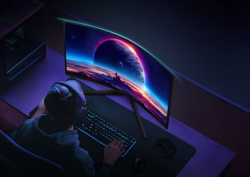 Монитор Samsung 27" Odyssey G55C 2&times;HDMI, DP, VA, 2560&times;1440, 165Гц, 1мс, изогнутый LS27CG550EIXCI фото