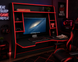 Навісний геймерський стіл ZEUS-Game IGROK-MAX у чорному та червоному кольорі