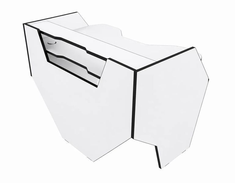 Геймерский стол ZEUS-Game GROM-2 белый-черный GR1-1 фото