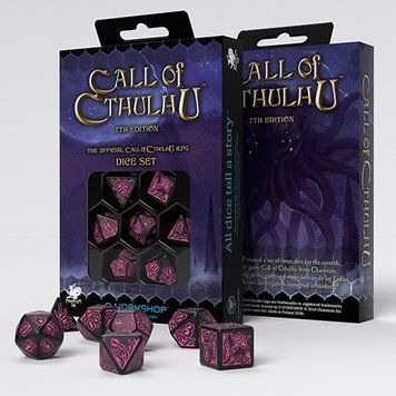 Набор кубиков Call of Cthulhu 7th Edition Black & magenta Dice Set SCTR20 фото