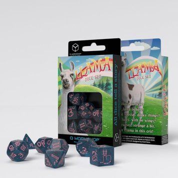 Набор кубиков Llama Dark Blue & Pink Dice Set (7) SLLA01 фото
