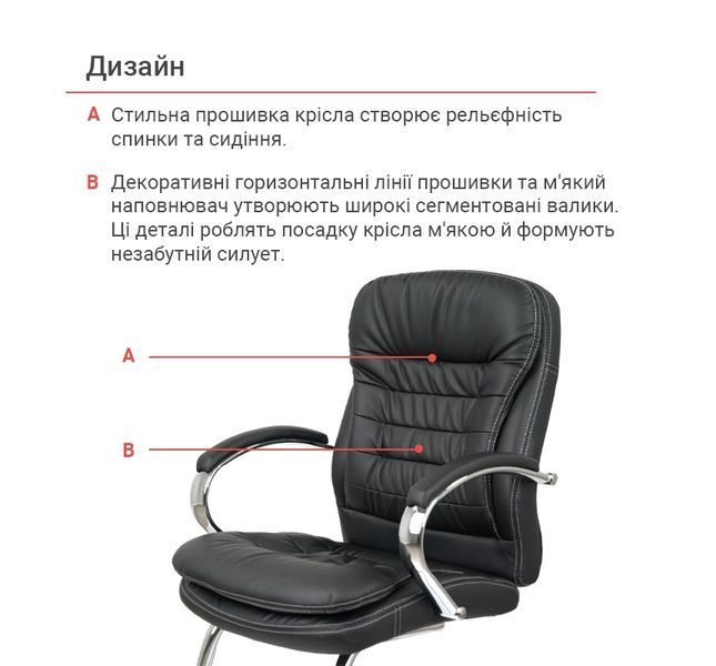 Крісло конференційне АКЛАС Валенсія CF XY-7004G-1 (PU Black) 161482 фото