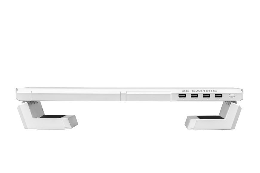 2E Gaming Підставка для монітора CPG-007, 550x205x7мм, phone holder/storage drawer, 4xUSB-A, RGB, білий 2E-CPG-007-WT фото