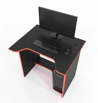 Геймерський стіл ZEUS-Game Sputnik чорний-червоний SP-1 фото