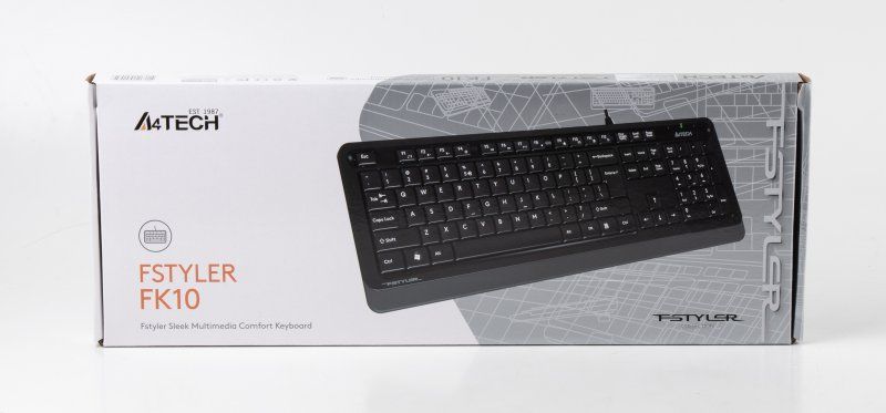 Клавиатура A4Tech FK10 Fstyler Sleek MMedia Comfort USB серый 1604049 фото