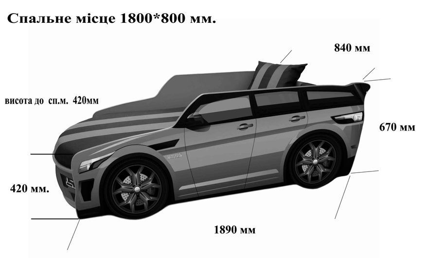 Ліжко-машинка з підйомний механізмом BMW PREMIUM P002-2M фото