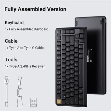 Клавіатура механічна Keychron J1 82Key, K pro Brown, WL/BT/USB-A, QMK, Hot-swap, EN/UKR, RGB, чорний J1-H3-UA фото