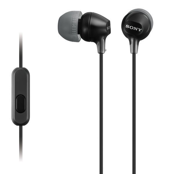 Наушники In-ear Sony MDR-EX15AP, 3.5 mini-jack, Mic, чёрные MDREX15APB.CE7 фото