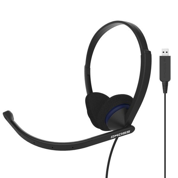 Гарнітура комп'ютерна стерео On-Ear Koss CS200, USB, Uni Mic, 2.4м, Чорний 194390.101 фото