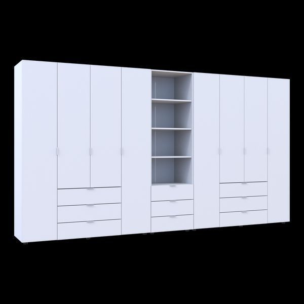 Шафа для одягу 8-дверна з пеналом Doros Гелар Білий 370&times;49.5&times;203.4 см (42005167) 42005167 фото