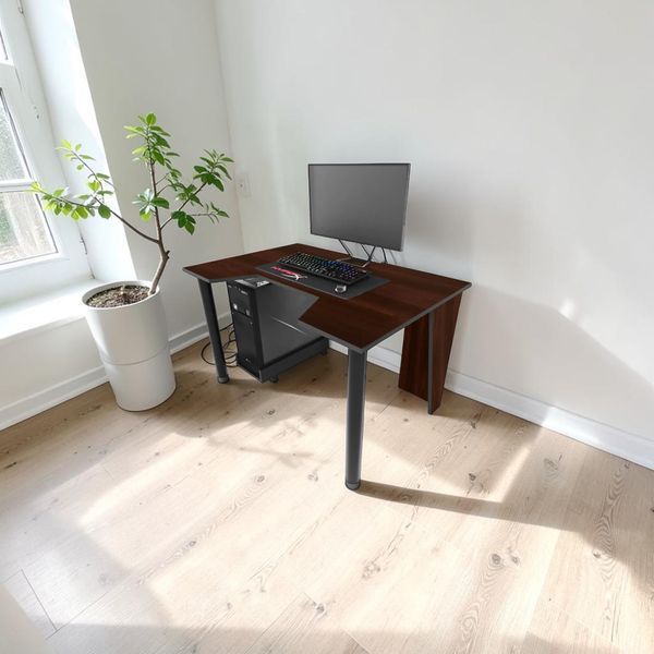 Ігровий стіл ZEUS-Game GAMER-1 горіх темний &mdash; сучасний gaming desk у темному деревному декорі