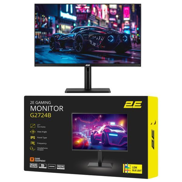 Монітор 2E GAMING 27" G2724B 2xHDMI, DP, IPS, 2560x1440, 180Hz, 1ms, FreeSync, HAS 2E-G2724B-01.UA фото
