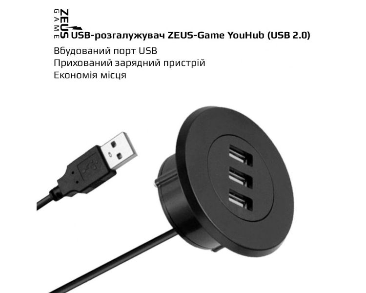 Розгалужувач USB ZEUS-Game YouHub (USB 2.0) YH-2.0 фото