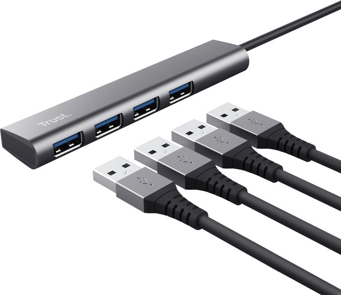 Trust USB-хаб Halyx 4-Port USB-A 3.2 Grey 24947_TRUST фото