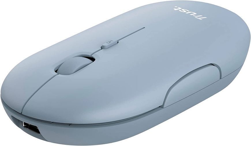 Миша Trust Puck Rechargeable, Ultra-Thin, BT/WL, Silent, синій 24126_TRUST фото