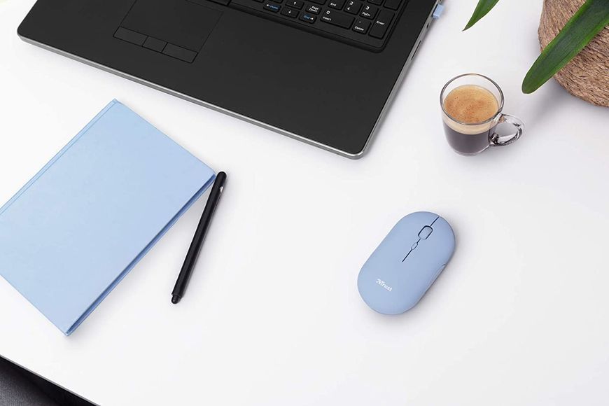 Миша Trust Puck Rechargeable, Ultra-Thin, BT/WL, Silent, синій 24126_TRUST фото