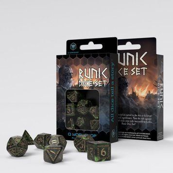 Набір кубиків Runic Bottle-green & gold Dice Set SRUN05 фото