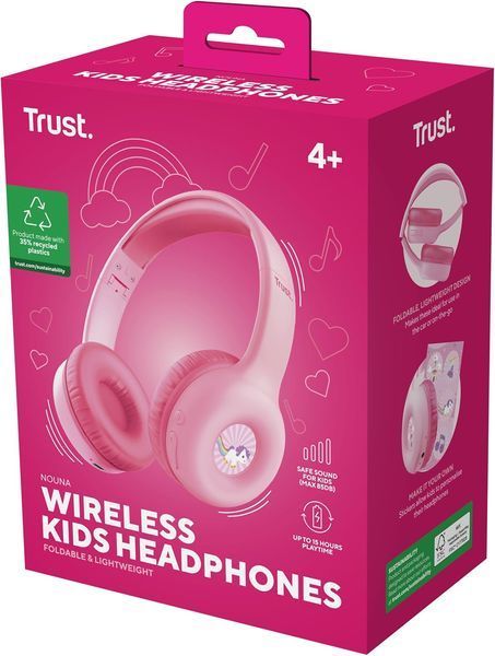 Наушники On-ear Trust Nouna Kids, Wireless, Mic, розовые 25274_TRUST фото