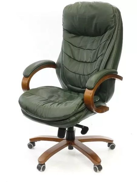 Крісло АКЛАС Валенсія Soft EX MB Зелений (Шкіра Lux LC-green) 12422 фото