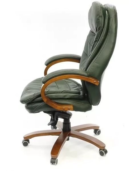 Крісло АКЛАС Валенсія Soft EX MB Зелений (Шкіра Lux LC-green) 12422 фото