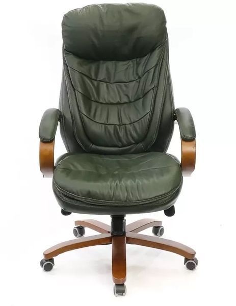 Крісло АКЛАС Валенсія Soft EX MB Зелений (Шкіра Lux LC-green) 12422 фото