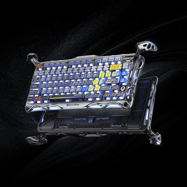 Клавіатура механічна GravaStar Mercury K1 Pro 80keys, GravaStar x Kailh Speedy Mint, BT/WL/USB, Interstellar Silver GS_K1_PRO_S_CGRY фото