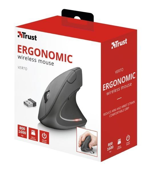 Миша Trust Verto Ergonomic, WL, чорний 22879_TRUST фото