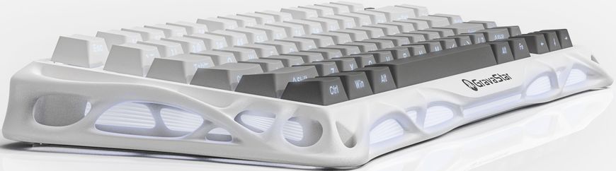 Клавіатура механічна GravaStar Mercury K1 80keys, GravaStar x Kailh Cheery Pink, EN/UKR, BT/WL/USB, білий GSK1_GWHT фото