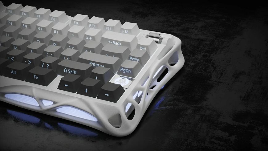 Клавіатура механічна GravaStar Mercury K1 80keys, GravaStar x Kailh Cheery Pink, EN/UKR, BT/WL/USB, білий GSK1_GWHT фото