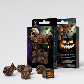 Набір кубиків Halloween Pumpkin Black & orange Dice Set (7) SHAP01 фото