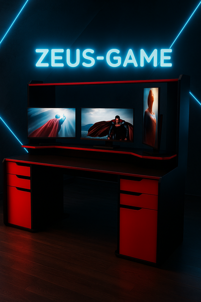 Геймерський стіл ZEUS-Game JARL-2 чорно-червоний jarl2003 фото