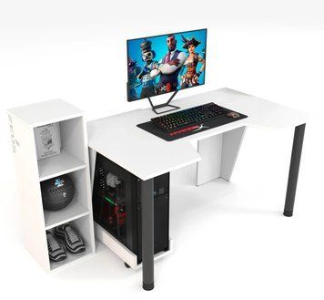 Геймерський стіл ZEUS-Game GAMER-4 білий GM-4W фото