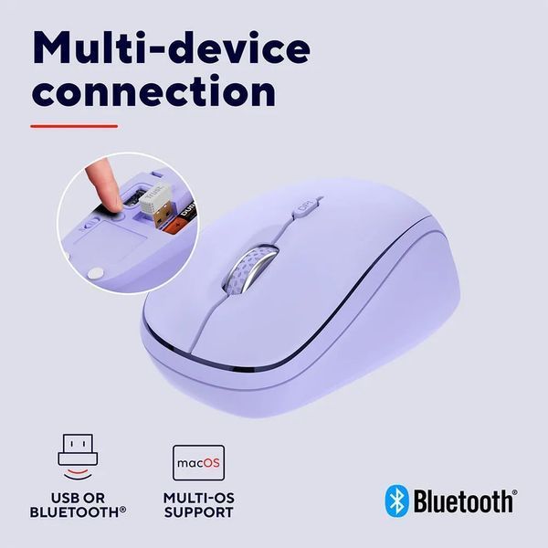 Миша Trust Yvi+ Compact Multi-Device, WL/BT/USB-A, фіолетовий 25583_TRUST фото