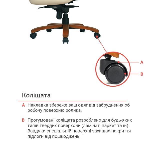 Крісло АКЛАС Флорида EX MB GB-233WW (Шкіра LC-F Beige) 163347 фото