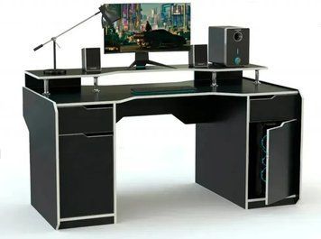 Геймерський стіл ZEUS-Game STRATOS-2 160х80 см чорно-білий ST-2SW фото