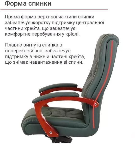 Крісло АКЛАС Артур EX MB (Шкіра Lux LC Green/PU Зелений) 9640 фото