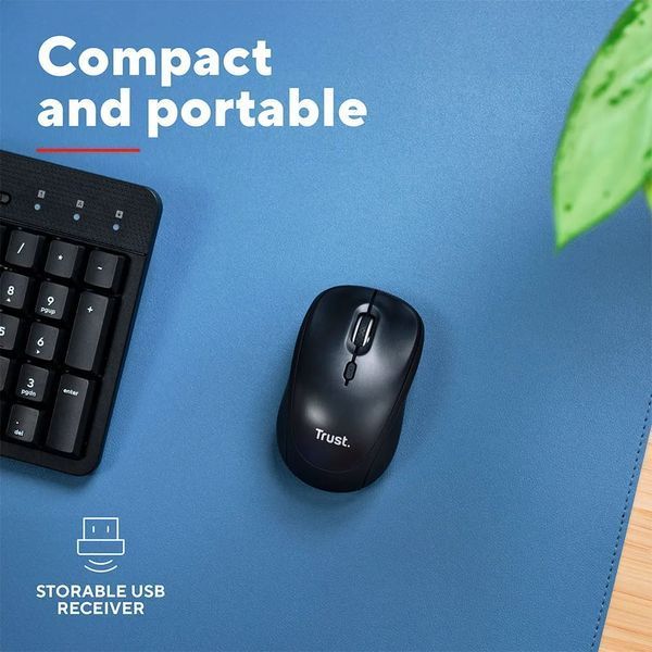 Мышь Trust Yvi+ Compact Multi-Device, WL/BT/USB-A, чёрный 25440_TRUST фото