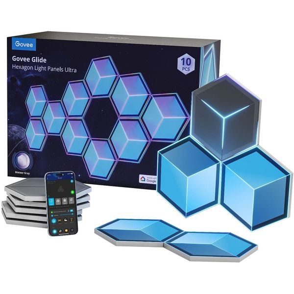 Настінний світильник Glide Hexagon Light — RGBIC, Wi-Fi/Bluetooth  H606AC81 фото