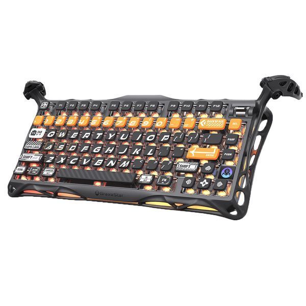 Клавиатура механическая GravaStar Mercury K1 Pro 80keys, GravaStar x Kailh Speedy Mint, BT/WL/USB, CyberFlare GS_K1_PRO_BO_BLK фото
