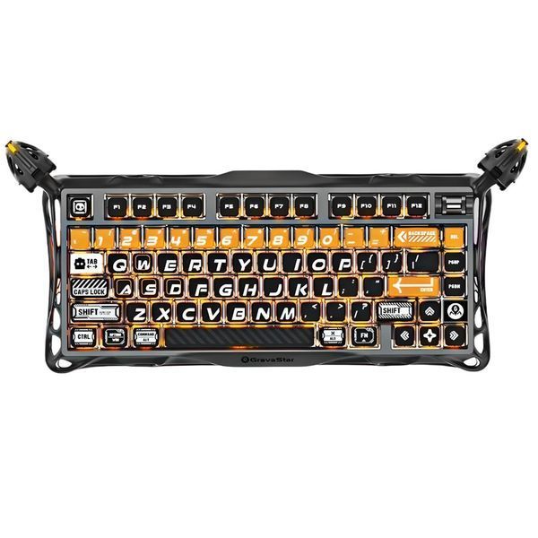 Клавиатура механическая GravaStar Mercury K1 Pro 80keys, GravaStar x Kailh Speedy Mint, BT/WL/USB, CyberFlare GS_K1_PRO_BO_BLK фото
