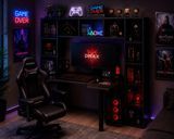 Геймерський стіл ZEUS-Game Strike чорний str-4 фото