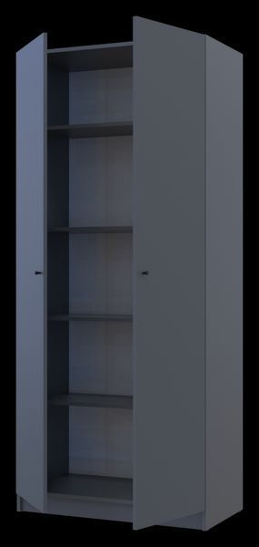 Шафа для одягу 2-дверна Doros Графіт 90&times;48&times;204 см (42005101) 42005101 фото