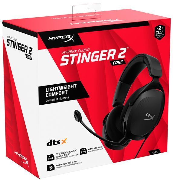 Гарнітура ігрова HyperX Cloud Stinger 2 Core, mini-jack/dual 3.5мм, 2м/0.15м, чорний 683L9AA фото
