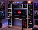 Геймерський стіл ZEUS-Game Strike чорно-білий str-5 фото