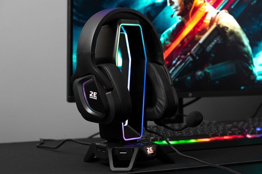 Гарнитура игровая 2E GAMING HG340, 7.1, USB-A, RGB, 2 м, чёрная 2E-HG340BK-7.1 фото