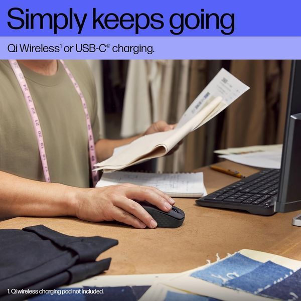 Миша HP 690 Rechargeable, BT, чорний 7M1D4AA фото
