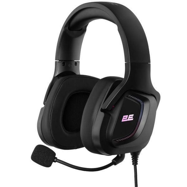 Гарнитура игровая 2E GAMING HG340, mini-jack/dual 3.5 мм, RGB, 2 м, чёрная 2E-HG340BK фото