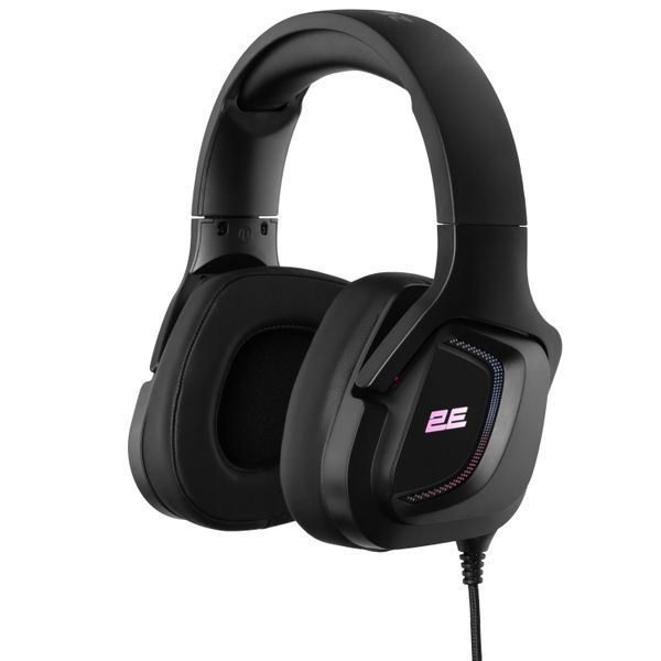 Гарнитура игровая 2E GAMING HG340, mini-jack/dual 3.5 мм, RGB, 2 м, чёрная 2E-HG340BK фото